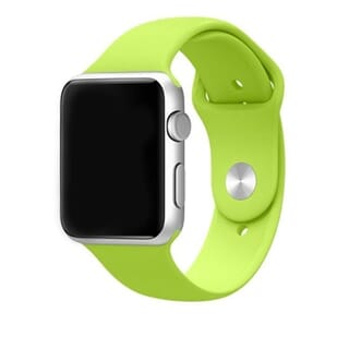 Picture of Apple Watch - Stainless Steel - Silver Aluminium - Smart Watch with Lime Green Sport Band - Gold Grade Refurbished